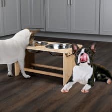 Elevated Dog Bowls 10in Tall Bamboo