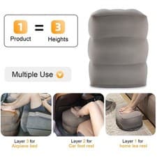 Inflatable Footrest For Airplane, Train, Car