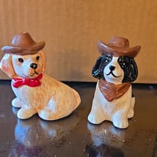 Ceramic Cowboy Hat Dog Novelty Salt