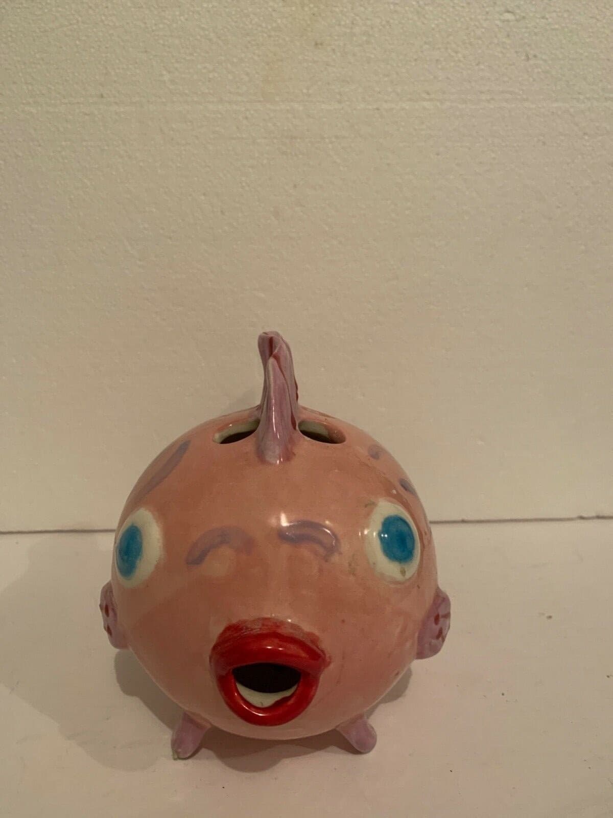 Hobbyist Fancy Whimsical Pink Fish Sculpture Figurine Toothbrush Pen Holder