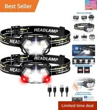 2000lm Ultra Bright LED Headlamp, USB