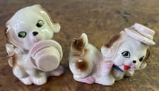 Puppy Dogs W/pink Hats Figurines Japan
