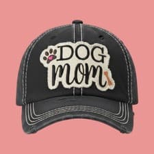 Dog Mom Baseball Cap Distressed Washed