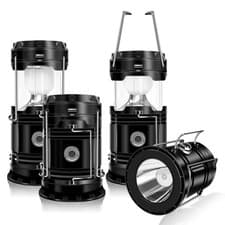 4-pack Solar Camping Lantern Flashlight Collapsible