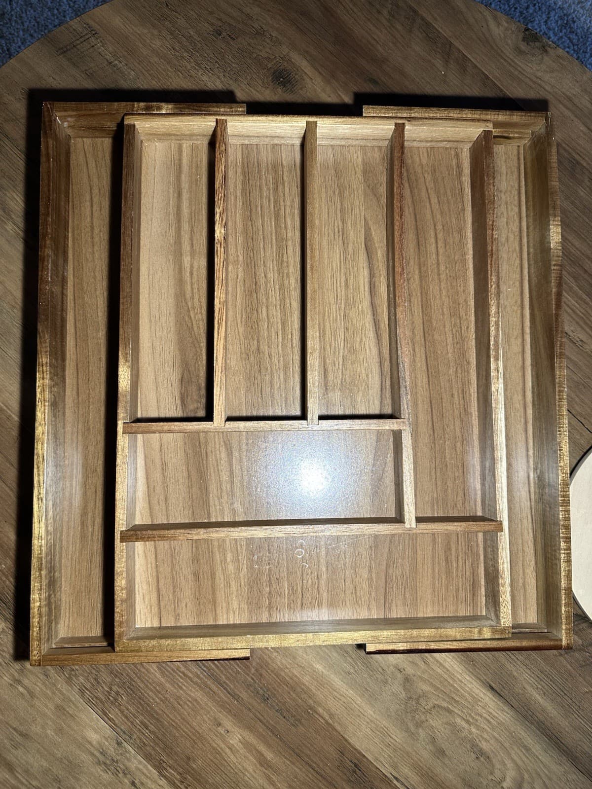 Bamboo Drawer Organizer Tray with 6-8 Dividers and Adjustable Width for Storage
