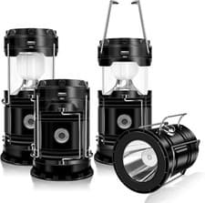 4-pack Solar Camping Lantern Collapsible LED