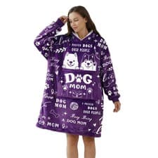 Touchbetter Dog Mom Wearable Oversized Blanket,sherpa