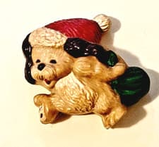 Puppy Santa Hat Toy Bag Refrigerator