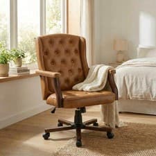 Desk Chair 7.6" Thick Cushion Leather