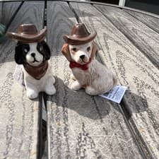 Cracker Barrel Dog Cowboy Hat Ceramic