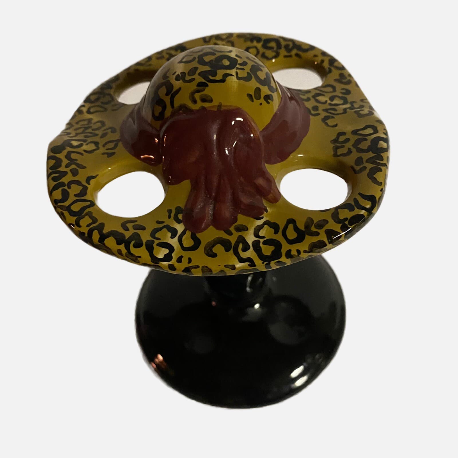 Chic & Dress Fancy Animal Print Hat Toothbrush Stand BR Counter Clear