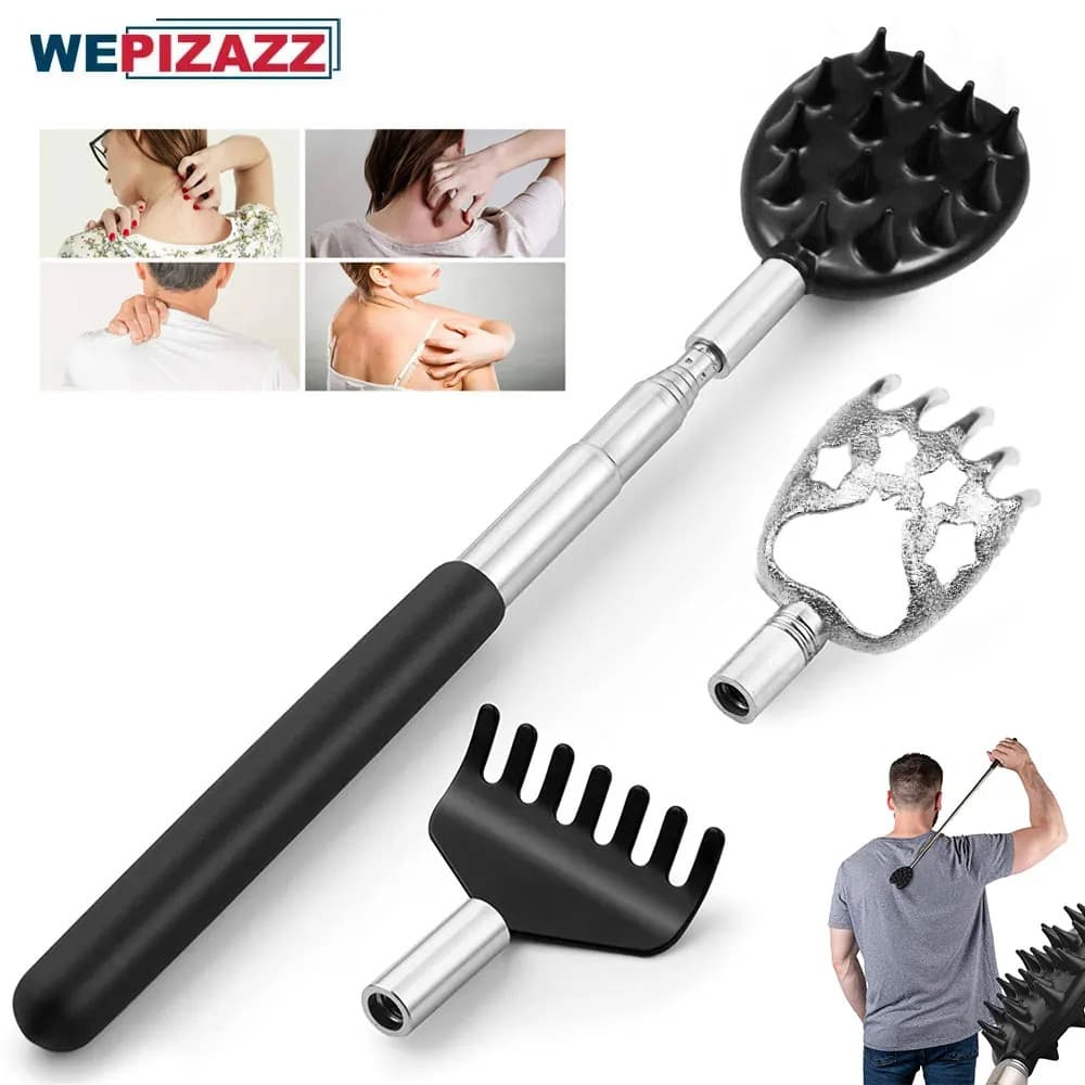 3Pcs/Set Back Scratcher Telescopic Back Scratcher Massager Kit Scraper Extendab