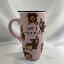 Dog Corgi Latte Mug Pink Sheffield